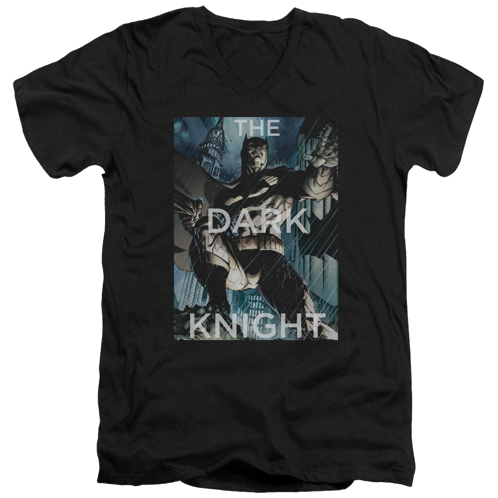 Batman Fighting The Storm - Men's V-Neck T-Shirt Men's V-Neck T-Shirt Batman