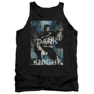 Black men's tank with Batman Fighting The Storm graphic
