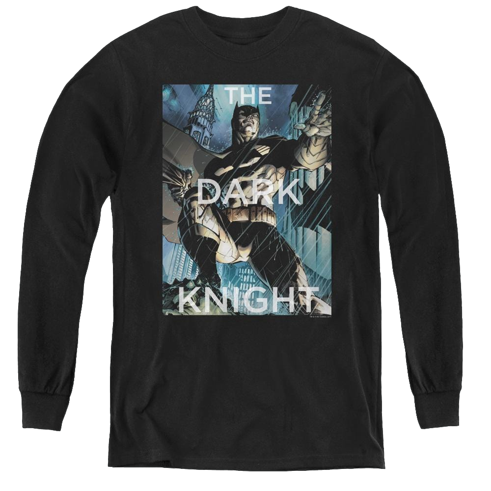 Dc Batman Fighting The Storm - Youth Long Sleeve T-Shirt Youth Long Sleeve T-Shirt Batman