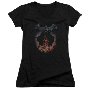 Batman Smoke & Fire - Juniors V-Neck T-Shirt Juniors V-Neck T-Shirt Batman