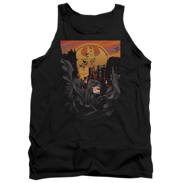 Black men's tank with Batman Always On Call graphic
