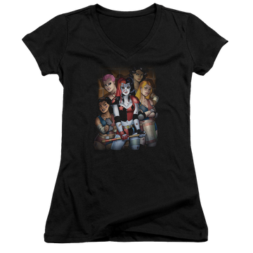 Batman Bad Girls - Juniors V-Neck T-Shirt Juniors V-Neck T-Shirt Harley Quinn