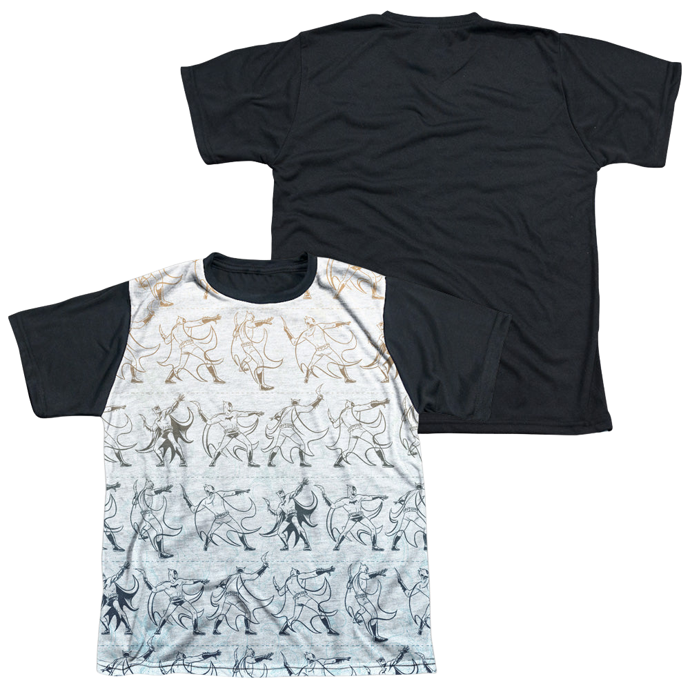 DC Batman Batarang Pattern - Youth Black Back T-Shirt Youth Black Back T-Shirt (Ages 8-12) Batman