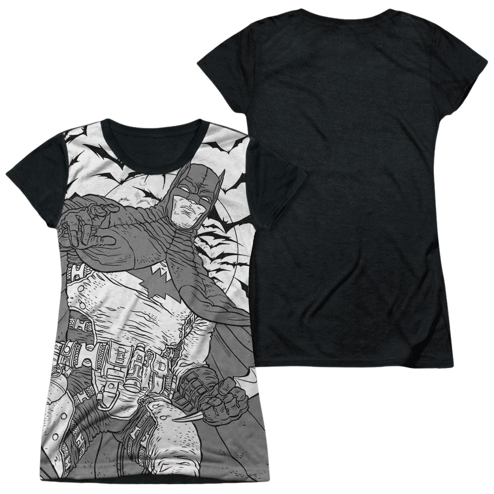 Batman Liney Sub - Juniors Black Back T-Shirt Juniors Black Back T-Shirt Batman