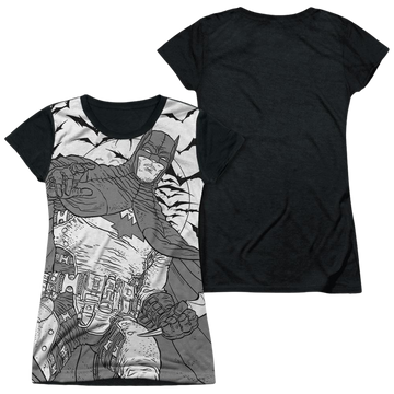 Batman Liney Sub - Juniors Black Back T-Shirt Juniors Black Back T-Shirt Batman