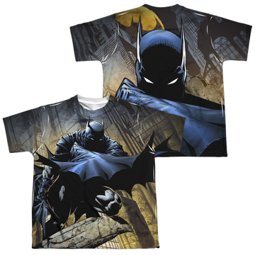 DC Batman In Shadow (Front/Back Print) - Youth All-Over Print T-Shirt Youth All-Over Print T-Shirt (Ages 8-12) Batman