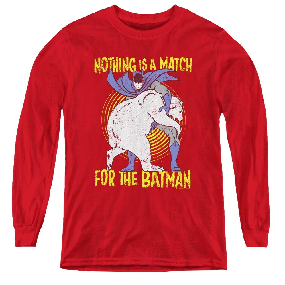 Dc Batman Bear Wrastling - Youth Long Sleeve T-Shirt Youth Long Sleeve T-Shirt Batman