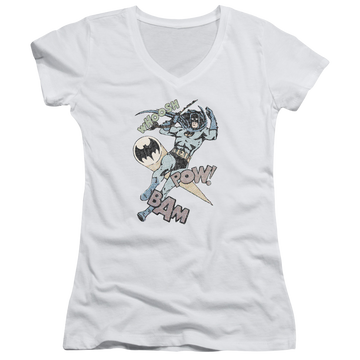 Batman Halftone Swing - Juniors V-Neck T-Shirt Juniors V-Neck T-Shirt Batman