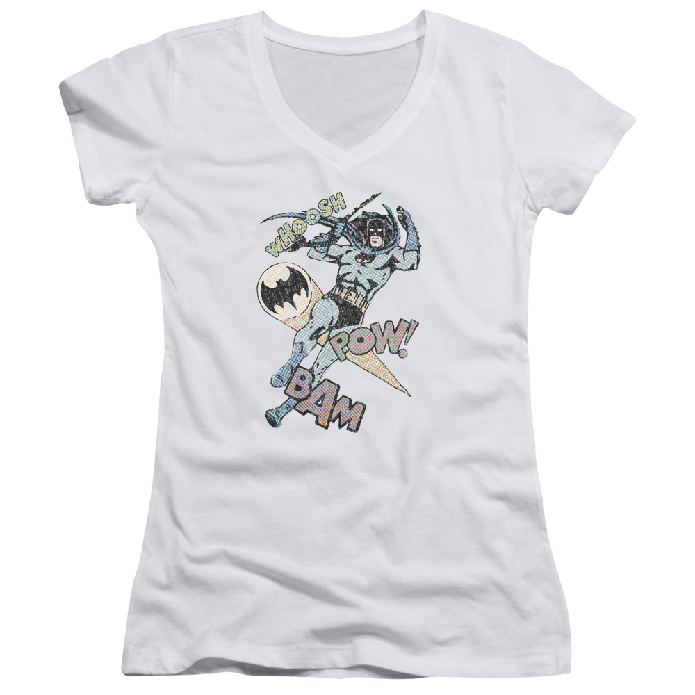 Batman Halftone Swing - Juniors V-Neck T-Shirt Juniors V-Neck T-Shirt Batman