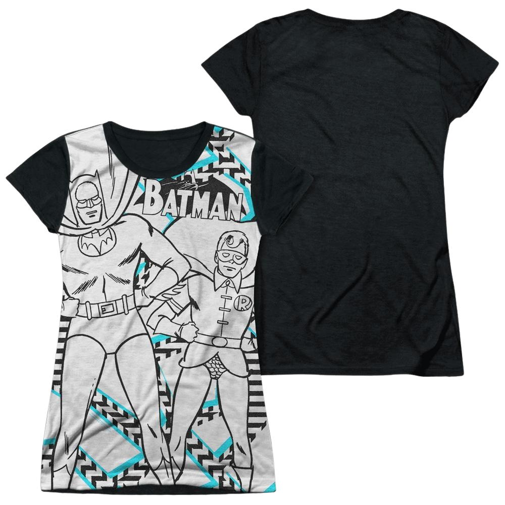 Batman Gaudy Bat - Juniors Black Back T-Shirt Juniors Black Back T-Shirt Batman