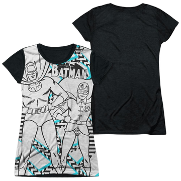 Batman Gaudy Bat - Juniors Black Back T-Shirt Juniors Black Back T-Shirt Batman