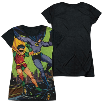 Batman Getaway - Juniors Black Back T-Shirt Juniors Black Back T-Shirt Batman