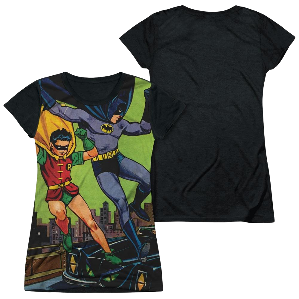 Batman Getaway - Juniors Black Back T-Shirt Juniors Black Back T-Shirt Batman
