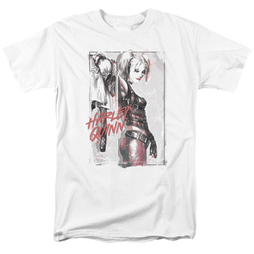 White men's regular fit t-shirt with Harley Quinn Batman Ink Wash Harley graphic