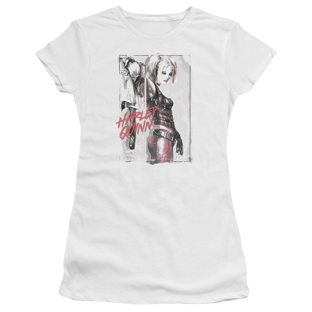 Batman Ink Wash Harley - Juniors T-Shirt Juniors T-Shirt Harley Quinn