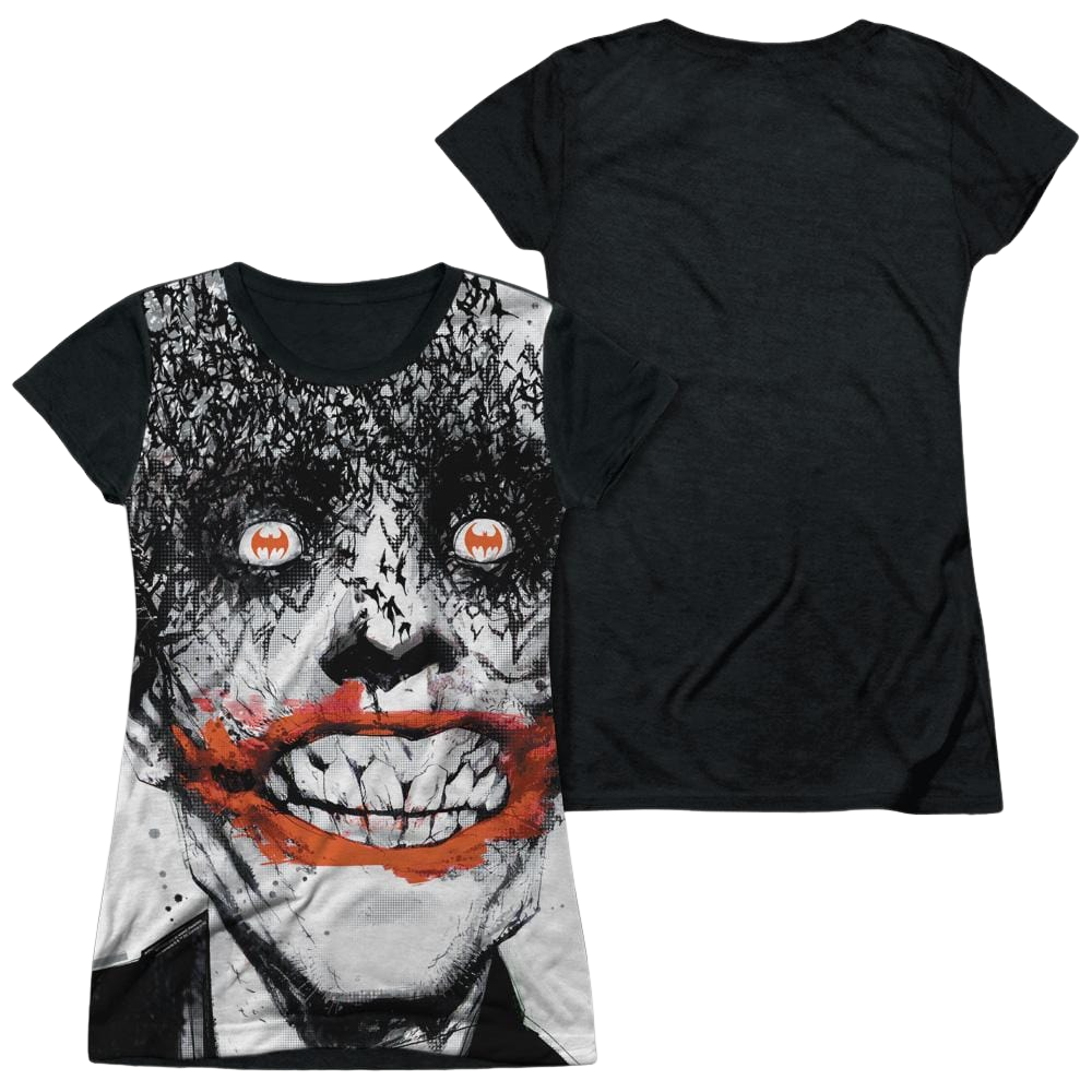 Batman Bats On The Brain - Juniors Black Back T-Shirt Juniors Black Back T-Shirt Joker