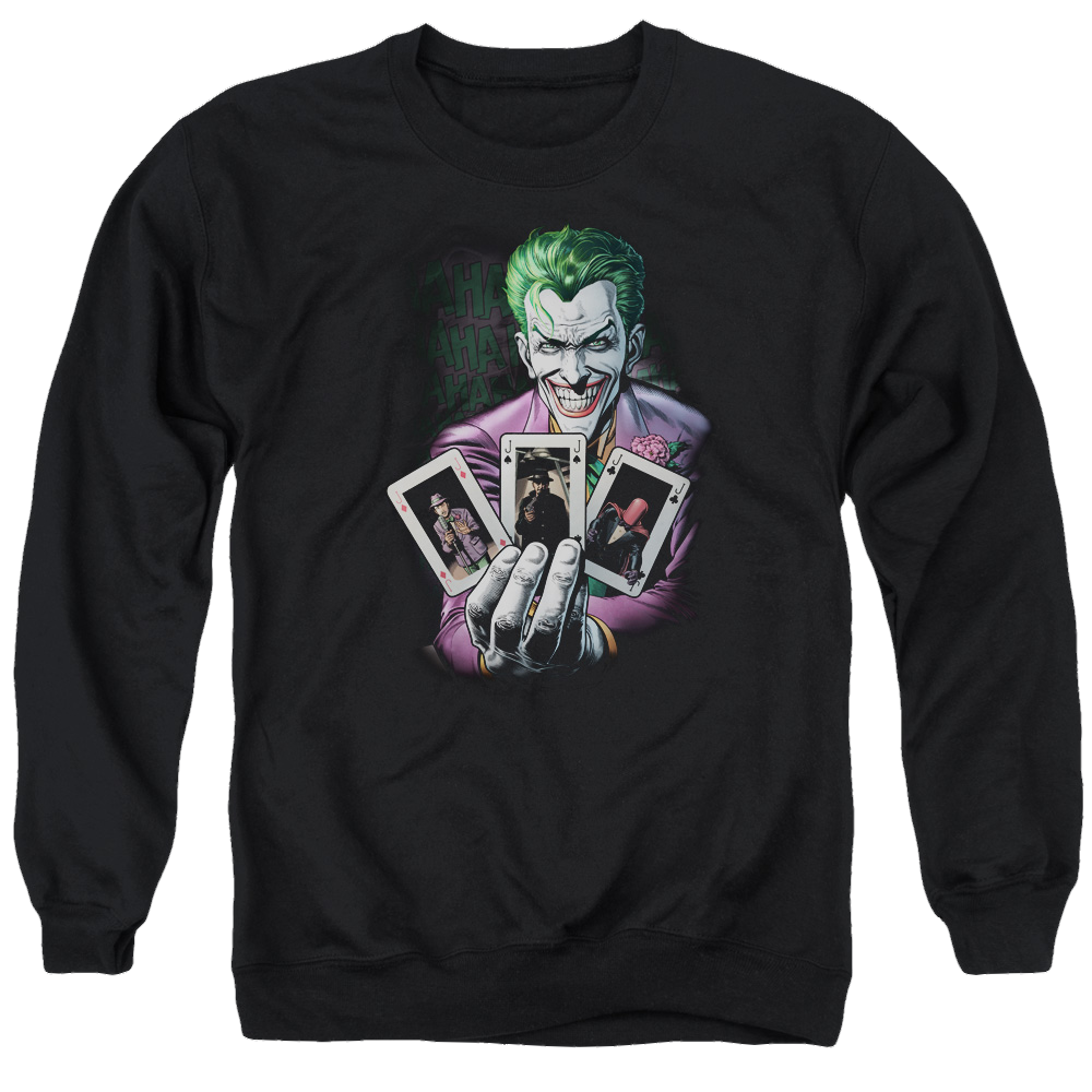 Batman 3 Of A Kind - Men's Crewneck Sweatshirt Men's Crewneck Sweatshirt Joker