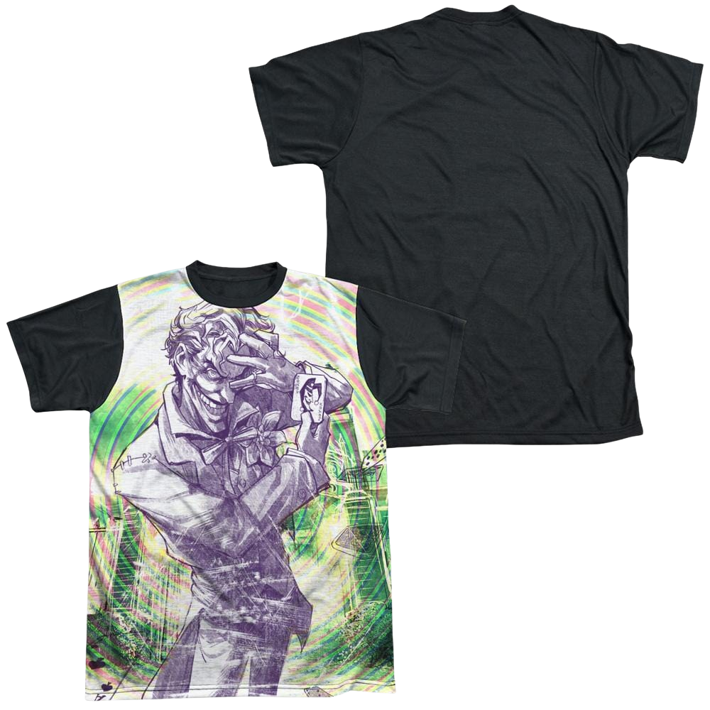 Batman Mad Mad Swirl - Men's Black Back T-Shirt Men's Black Back T-Shirt Joker