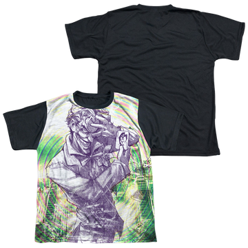 Joker Mad Swirl youth black back t-shirt for ages 8 to 12