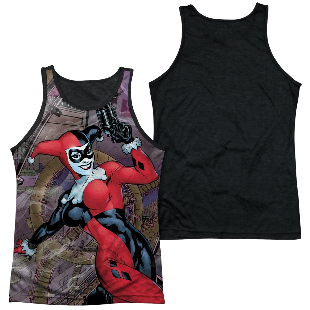 Batman Roller Coaster Of Love Men's Black Back Tank Men's Black Back Tank Harley Quinn