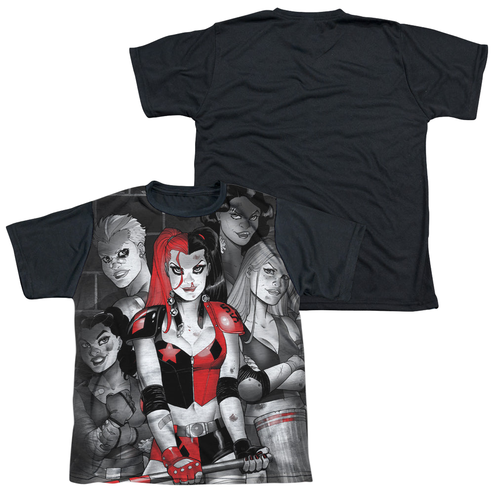 Harley Quinn Bad Girls - Youth Black Back T-Shirt Youth Black Back T-Shirt (Ages 8-12) Harley Quinn