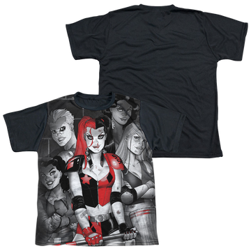 Harley Quinn Bad Girls youth black back t-shirt for ages 8 to 12
