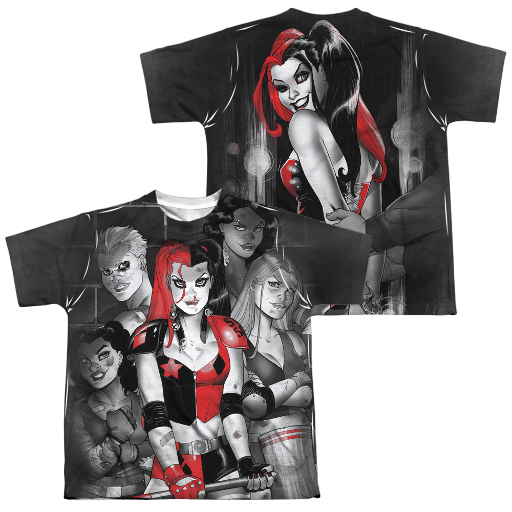 Harley Quinn Bad Girls (Front/Back Print) - Youth All-Over Print T-Shirt Youth All-Over Print T-Shirt (Ages 8-12) Harley Quinn