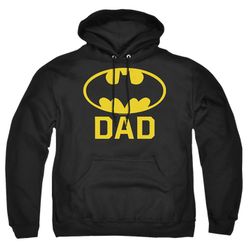 Black pullover hoodie with Batman Bat Dad graphic
