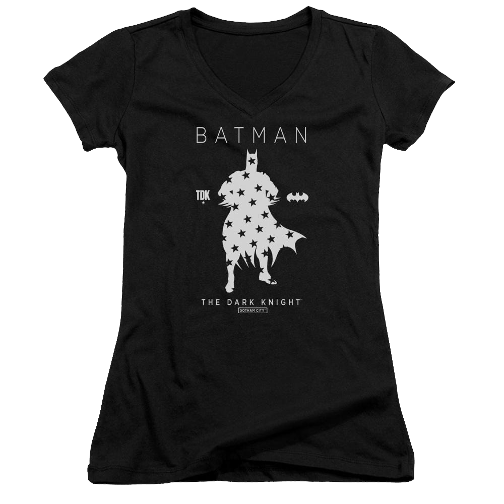 Batman Star Silhouette - Juniors V-Neck T-Shirt Juniors V-Neck T-Shirt Batman