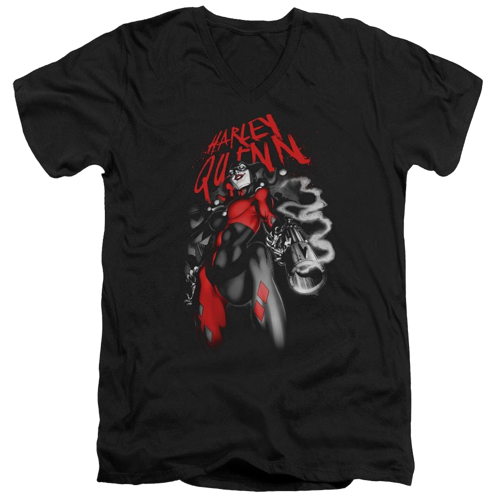 Batman Down The Barrel - Men's V-Neck T-Shirt Men's V-Neck T-Shirt Harley Quinn