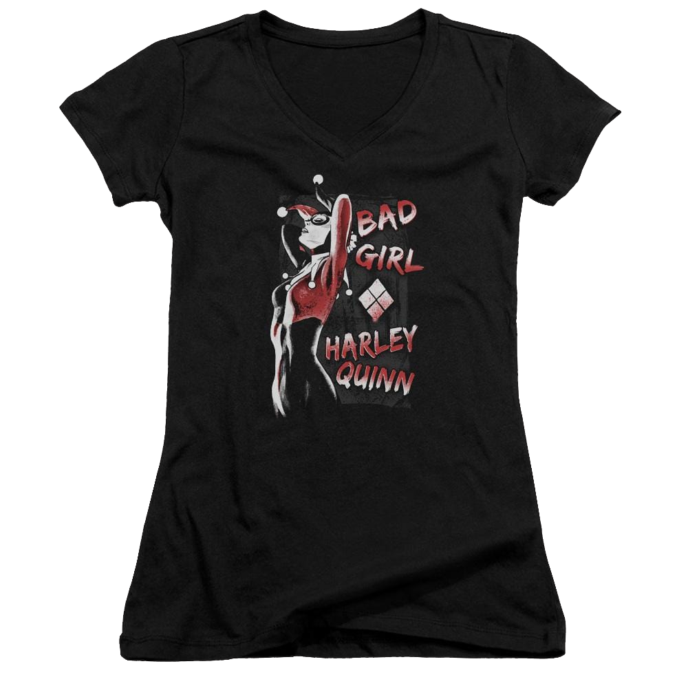 Batman Bad Girl - Juniors V-Neck T-Shirt Juniors V-Neck T-Shirt Harley Quinn