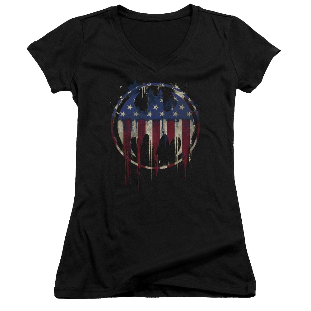Batman Bleeding Signal - Juniors V-Neck T-Shirt Juniors V-Neck T-Shirt Batman