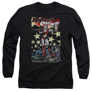 Black men's long sleeve t-shirt with Harley Quinn Batman Quinn One graphic