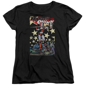 Black women's t-shirt with Harley Quinn Batman Quinn One graphic