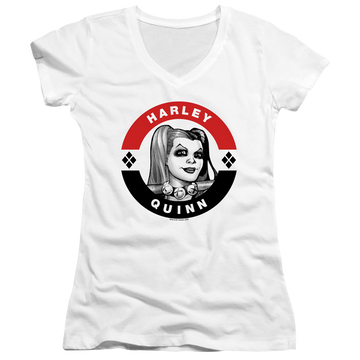 Batman Harley President Circle - Juniors V-Neck T-Shirt Juniors V-Neck T-Shirt Harley Quinn