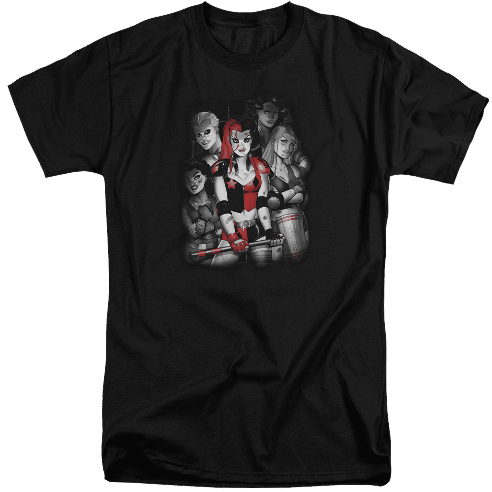 Batman Bad Gals Bw - Men's Tall Fit T-Shirt Men's Tall Fit T-Shirt Harley Quinn