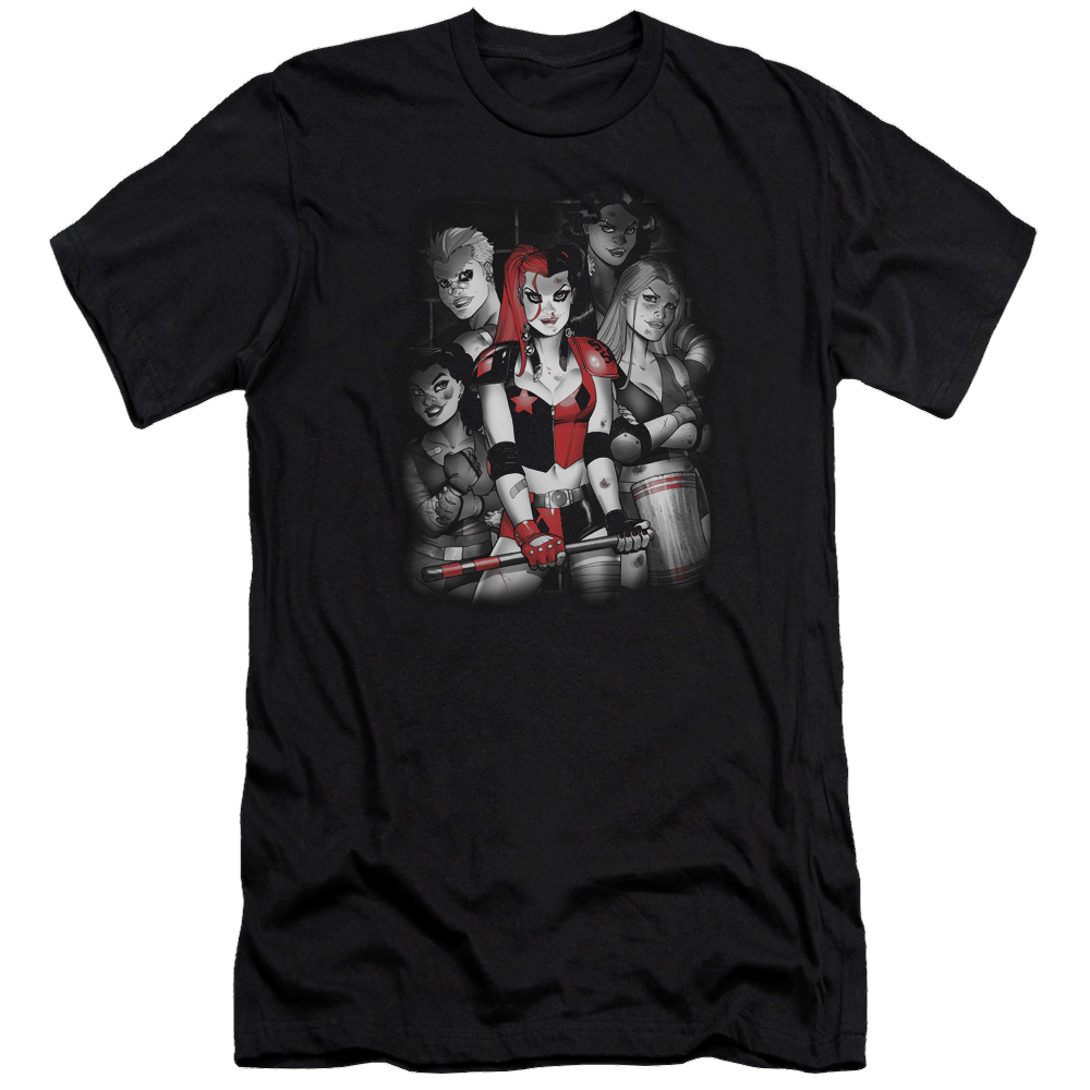Batman Bad Gals Bw - Men's Premium Slim Fit T-Shirt Men's Premium Slim Fit T-Shirt Harley Quinn