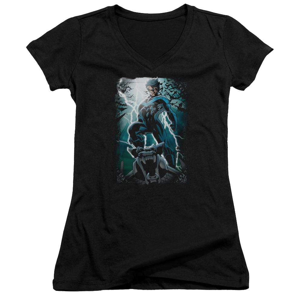 Batman Night Light - Juniors V-Neck T-Shirt Juniors V-Neck T-Shirt Nightwing