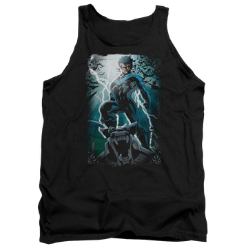 Black men's tank with Nightwing Batman Night Light graphic