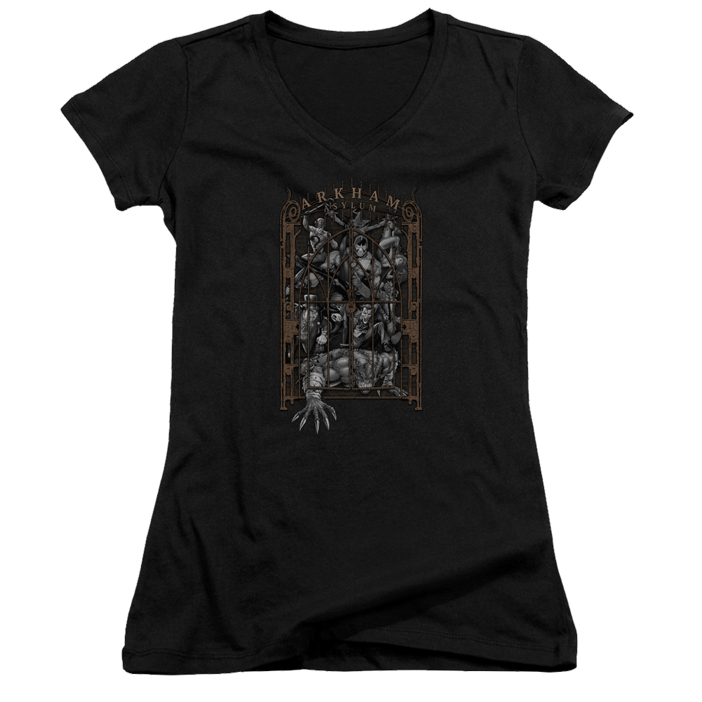 Batman Arkhams Gate - Juniors V-Neck T-Shirt Juniors V-Neck T-Shirt Batman