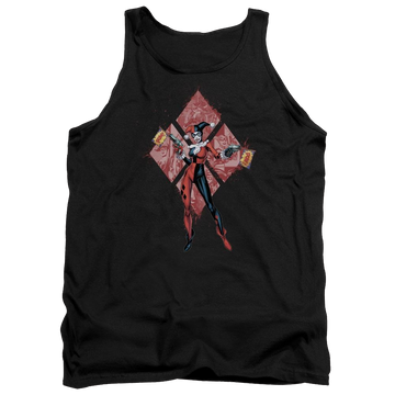 Black men's tank with Batman Harley Quinn (diamonds) graphic