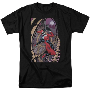 Black men's regular fit t-shirt with Harley Quinn Batman Harley First graphic