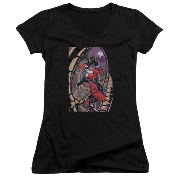 Batman Harley First - Juniors V-Neck T-Shirt Juniors V-Neck T-Shirt Harley Quinn