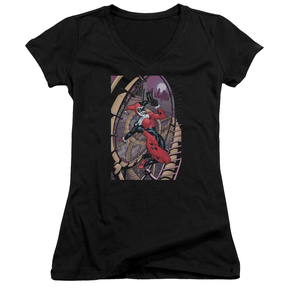 Batman Harley First - Juniors V-Neck T-Shirt Juniors V-Neck T-Shirt Harley Quinn