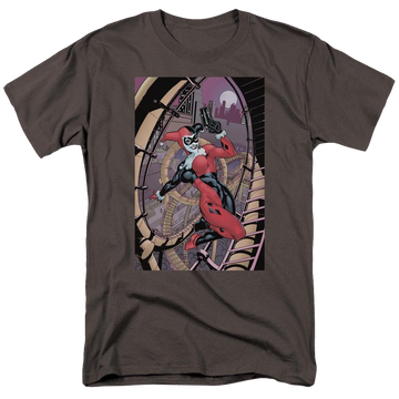 Charcoal men's regular fit t-shirt with Harley Quinn Batman Harley First graphic