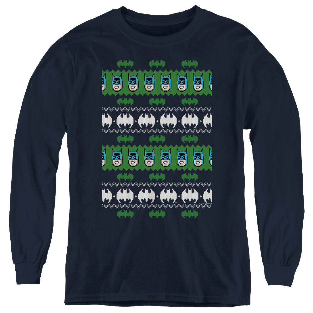 DC Batman Batman Christmas Sweater - Youth Long Sleeve T-Shirt Youth Long Sleeve T-Shirt Batman