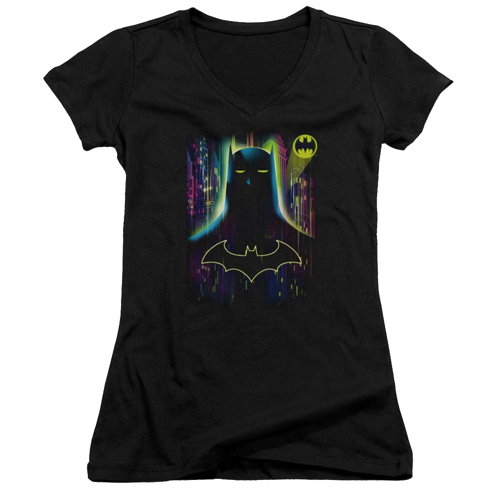Batman Knight Lights - Juniors V-Neck T-Shirt Juniors V-Neck T-Shirt Batman