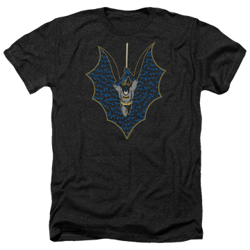 Charcoal men's heather t-shirt with Batman Bat Fill graphic