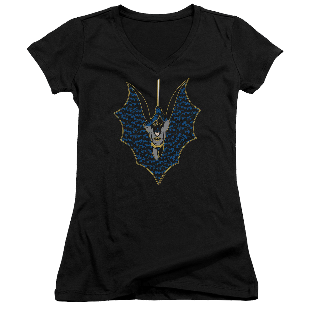 Batman Bat Fill - Juniors V-Neck T-Shirt Juniors V-Neck T-Shirt Batman