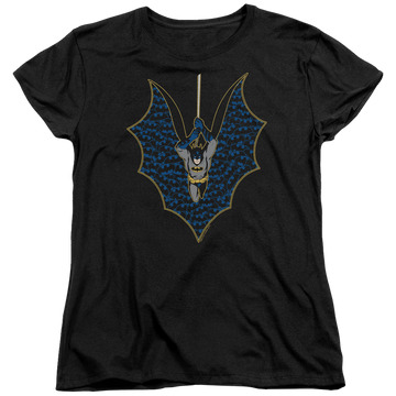 Black women's t-shirt with Batman Bat Fill graphic
